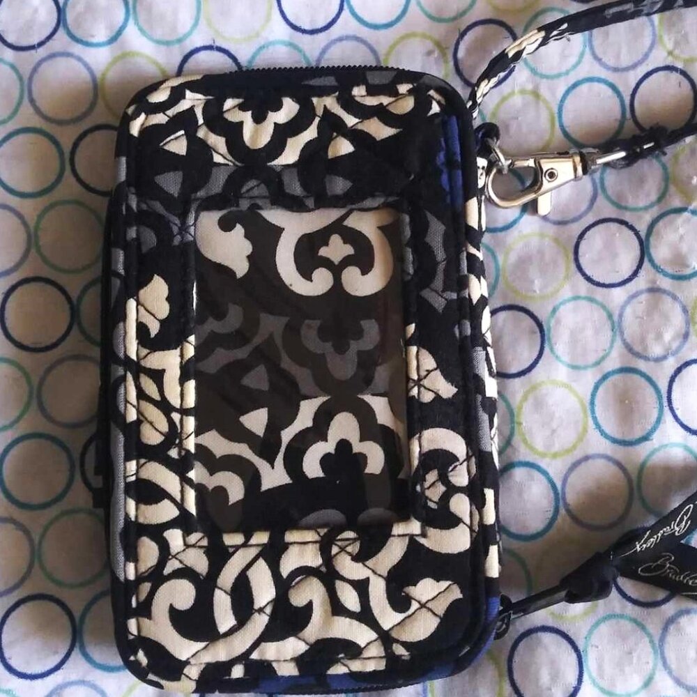 Vera Bradley Black, White,  Blue  ID Wallet